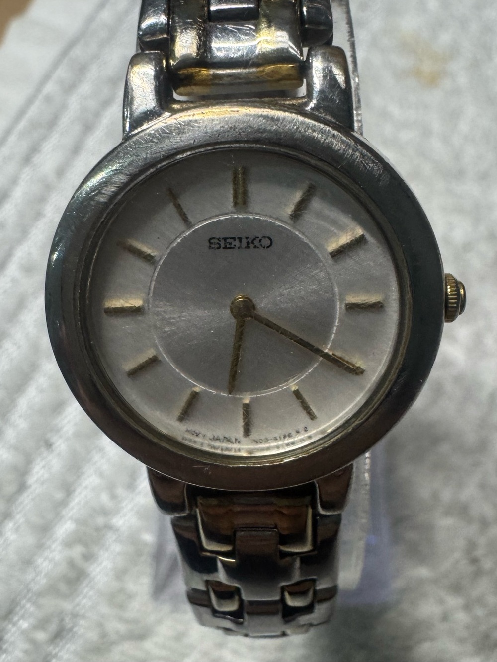 Seiko Silver and Gold Accent Men's Dress Watch